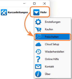 Mehr-Button im Programm