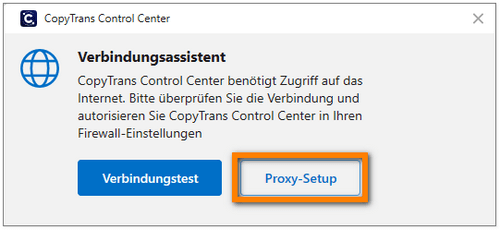 Verbindunsassistent Proxy Einstellungen