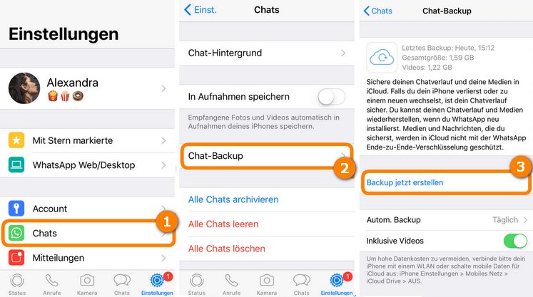 WhatsApp auf neues iPhone übertragen mit iCloud Backup