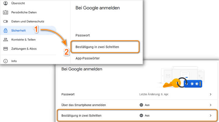 Sicherheit Bei Goggle Konto anmelden