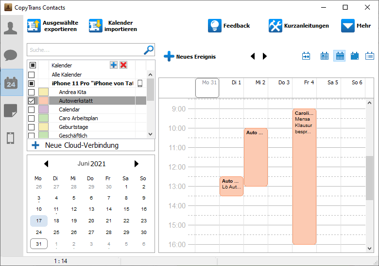 Termine von Outlook auf iPhone übertragen