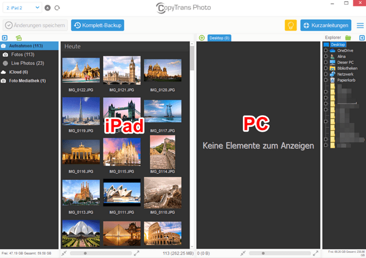 Fotos von PC auf iPad: CopyTrans Photo öffnen
