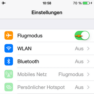 iPhone Flugmodus am iPhone aktivieren