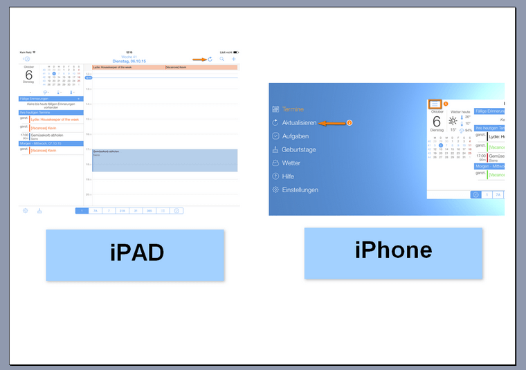 miCal für iPhone und iPad aktualisieren