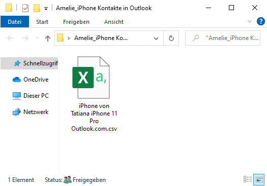 iPhone Kontakte als .csv Datei auf PC