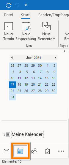 Outlook Kalender auf PC anzeigen