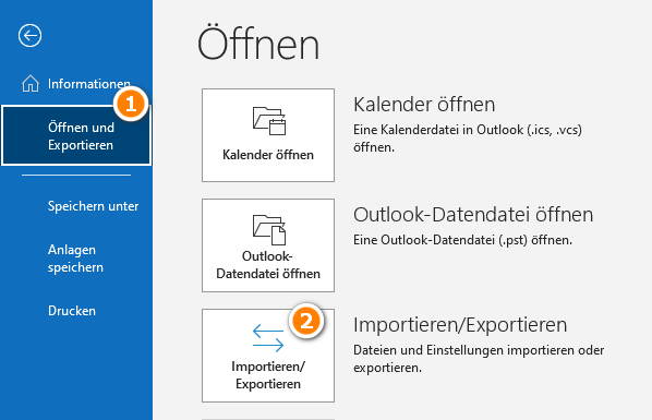 Outlook Kontakte importieren