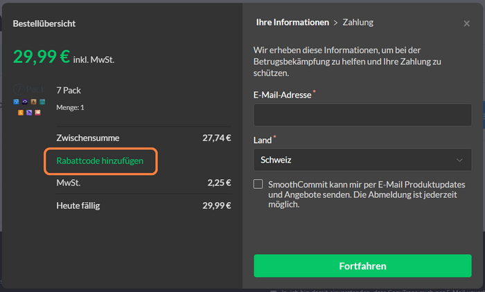 Gutscheincode beim Kauf einlösen