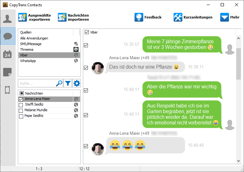 Viber Nachrichten Backup am PC anzeigen