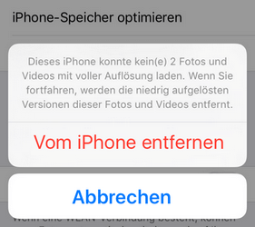 Fotos nicht in iCloud speichern