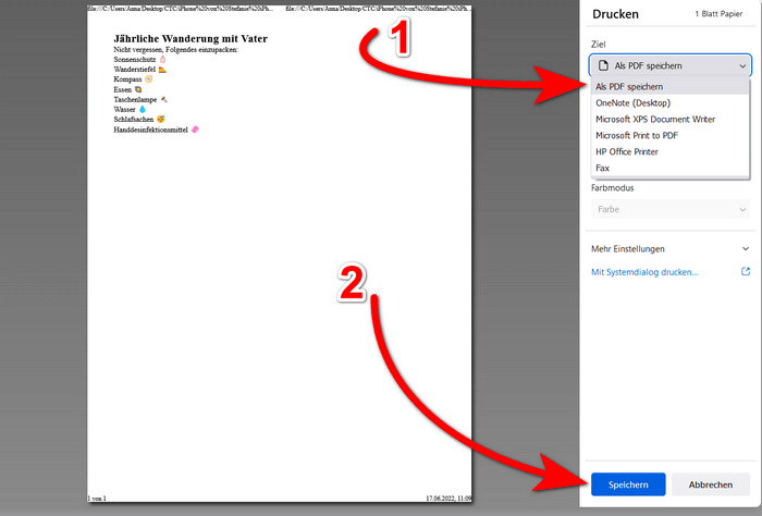 Am PC iPhone Notizen als PDF speichern