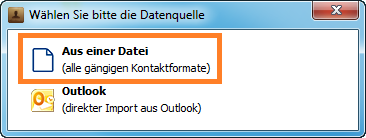 Kontakte aus einer Datei importieren