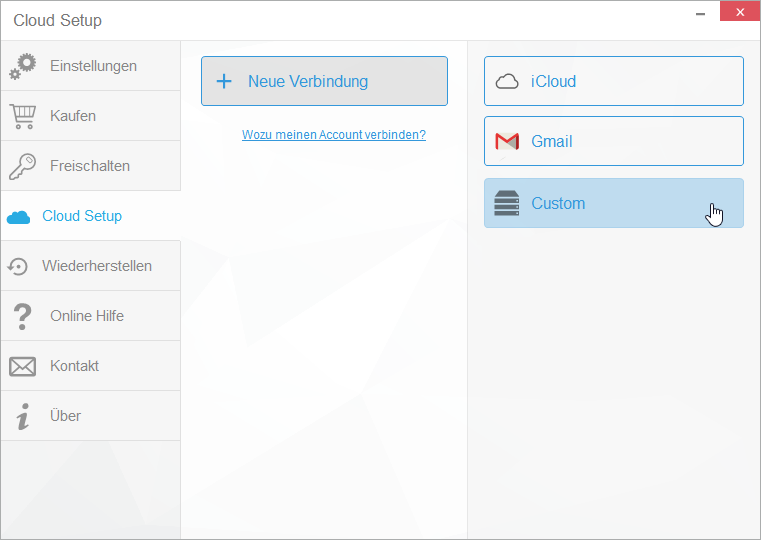 Eigene Cloud Verbindung wählen
