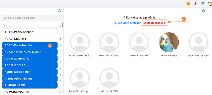 Kontakte aus iCloud löschen