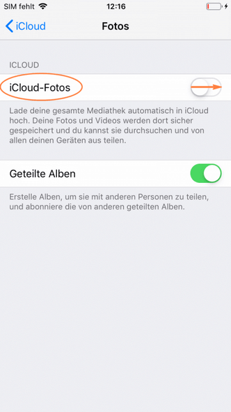 iPhone Bilder in iCloud verschieben