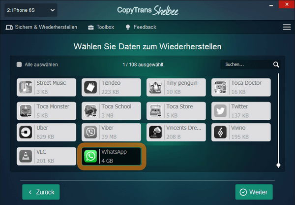 WhatsApp auf iPhone wiederherstellen