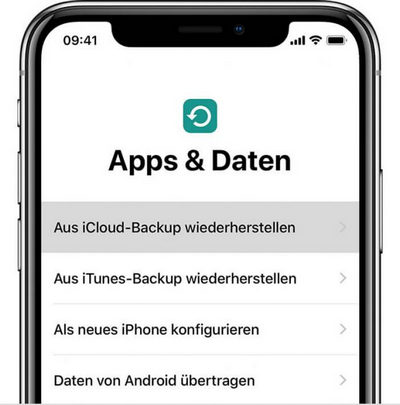 Bilder aus iCloud auf iPhone laden: iCloud Backup wiederherstellen