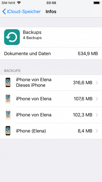 Fotos und andere Daten aus iCloud Backup auf dem iPhone wiederherstellen