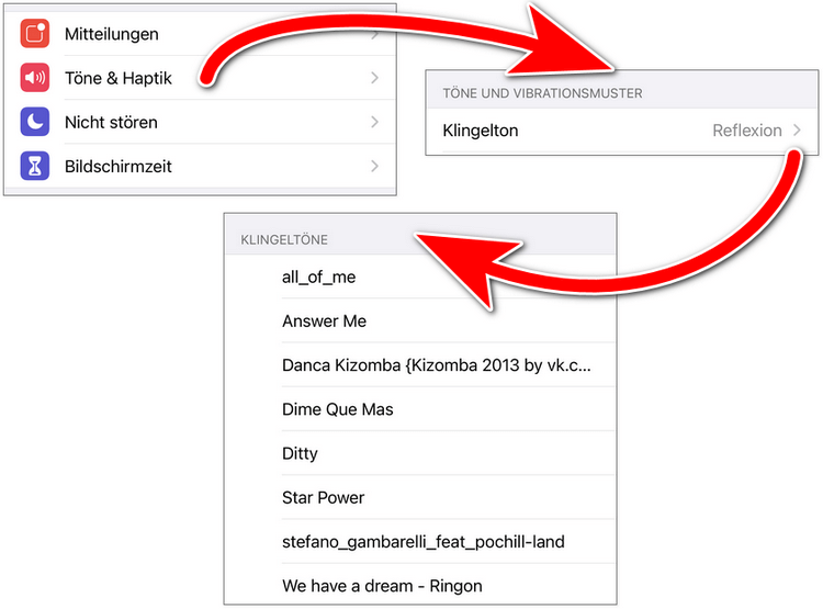 Klingelton iPhone ändern in Einstellungen