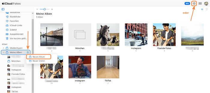 iCloud Album erstellen