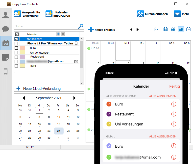 Kalender von Android auf iPhone erfolgreich übertragen