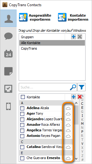 iPhone Kontakte auf iCloud übertragen