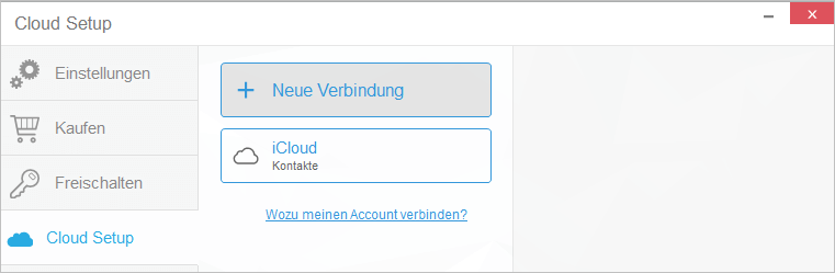 iCloud-Verbindung ist hergestellt