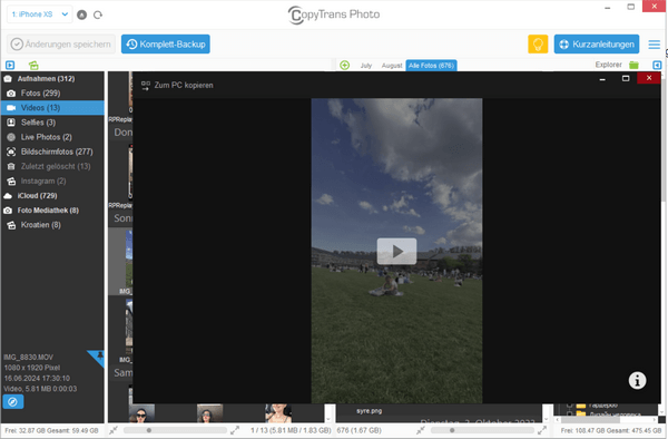 iPhone Video am PC ansehen