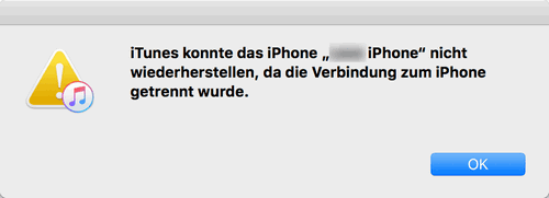 iTunes konnte das iPhone nicht wiederherstellen