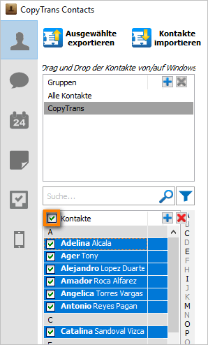 Alle Kontakte in iCloud speichern