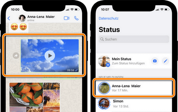 WhatsApp Videos speichern als auch Status Video