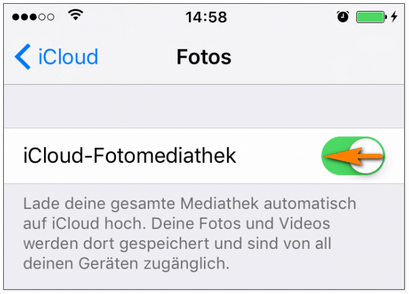 iCloud-Fotomediathek deaktivieren