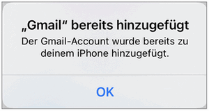 Gmail Konto hinzufügen - erfolgreich hinzugefügt