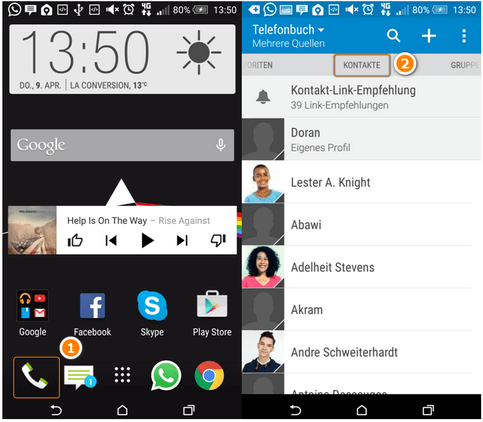 HTC One Kontakte auf PC verlustlost übertragen