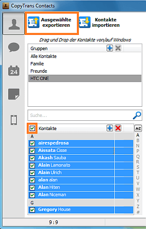 Kontakte ios auf HTC übertragen