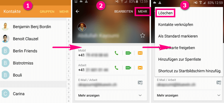 WhatsApp Kontakte löschen Android