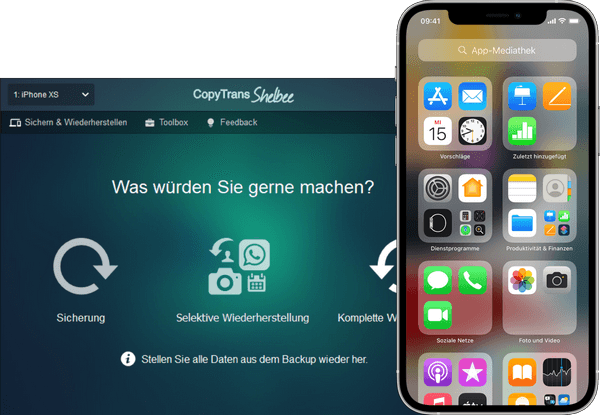 iPhone Backup mit CopyTrans Shelbee erstellen
