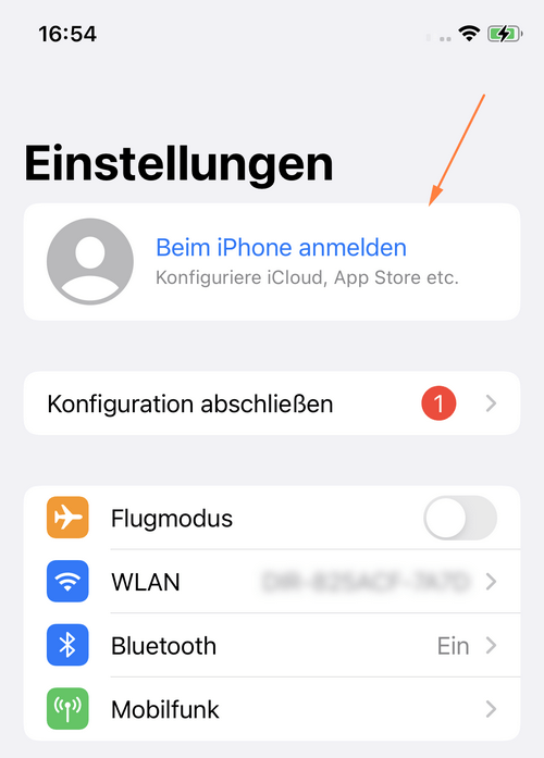 Beim iPhone in iCloud anmelden