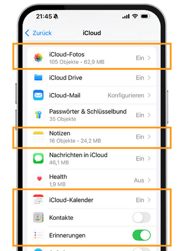 iCloud Android Daten übertragen