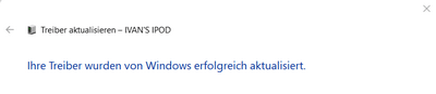 iPod kann nicht synchronisiert werden: iPod Treiber erfolgreich aktualisiert