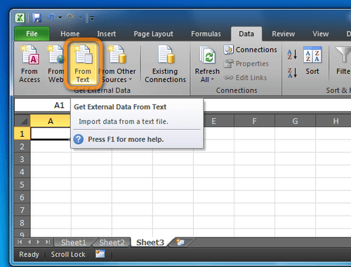 CSV-Datei aus Text importieren