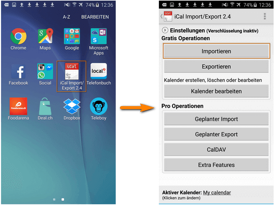 Apple Kalender auf Android ohne Datenverlust