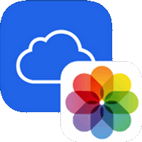 Fotomediathek in iCloud Logos
