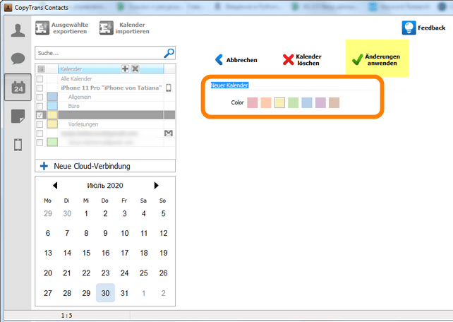 iPhone Kalender Farbe ändern