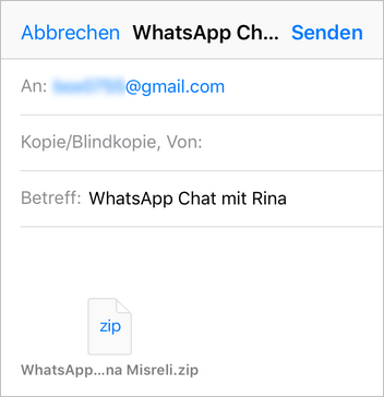 WhatsApp Chats per E-Mail senden