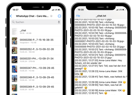 WhatsApp Verlauf exportieren
