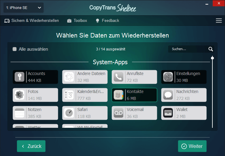 Kontakte auf iPhone wiederherstellen