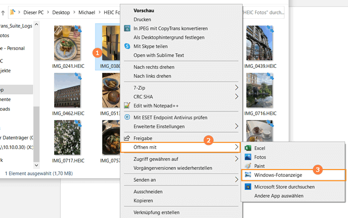 HEIC-Datei öffnen Windows 10