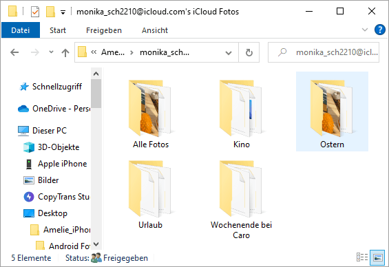 iPhone Alben auf PC kopieren