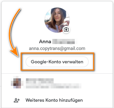 Gmail Google Konto verwalten